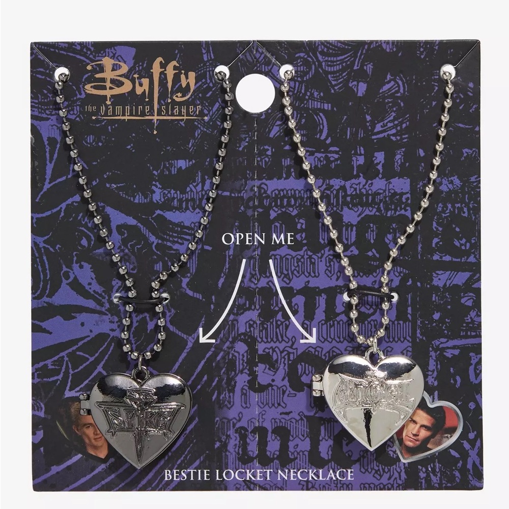 Buffy The Vampire Slayer Angel & Spike Locket Best Friend Necklace Set Hot Topic